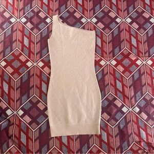 Michael Kors One-Shoulder Cream Dress